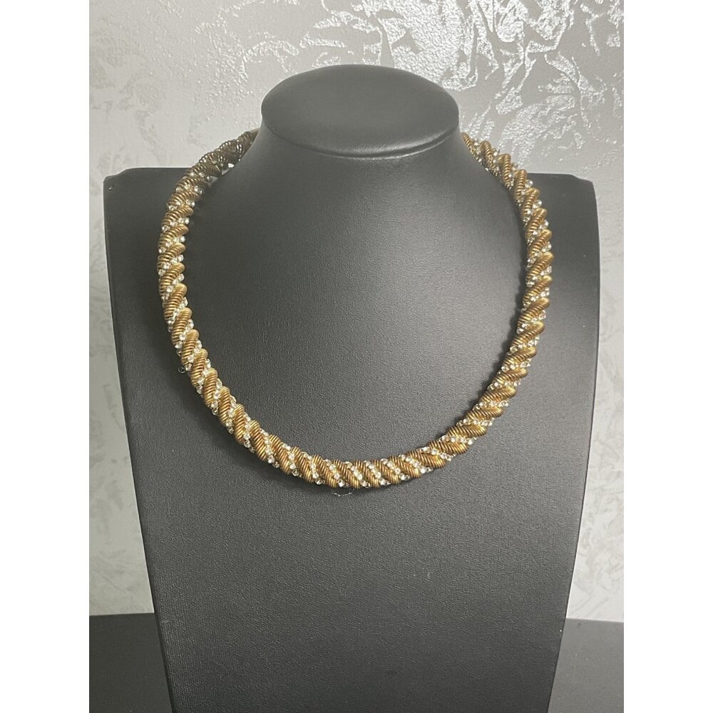 Gold & Silver Twist Rope Necklace With Chain Extender